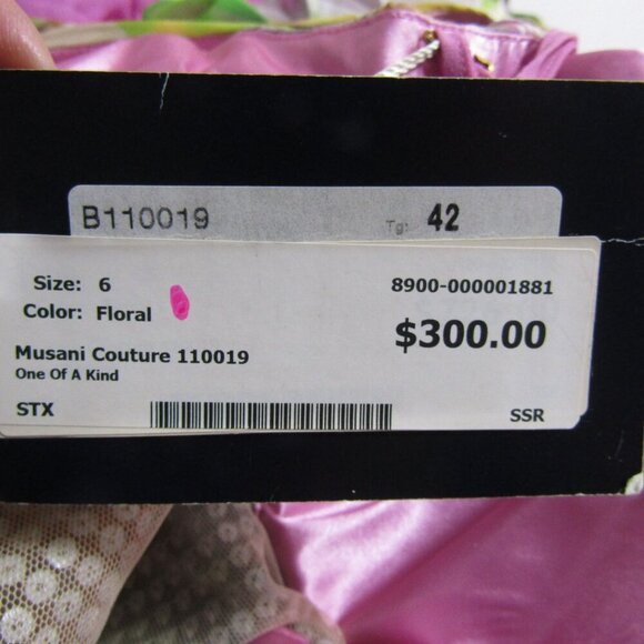 MUSANI COUTURE 6 Floral ASYMMETRICAL Halter FAIRY Pink Princess Prom Maxi Dress - Picture 12 of 14